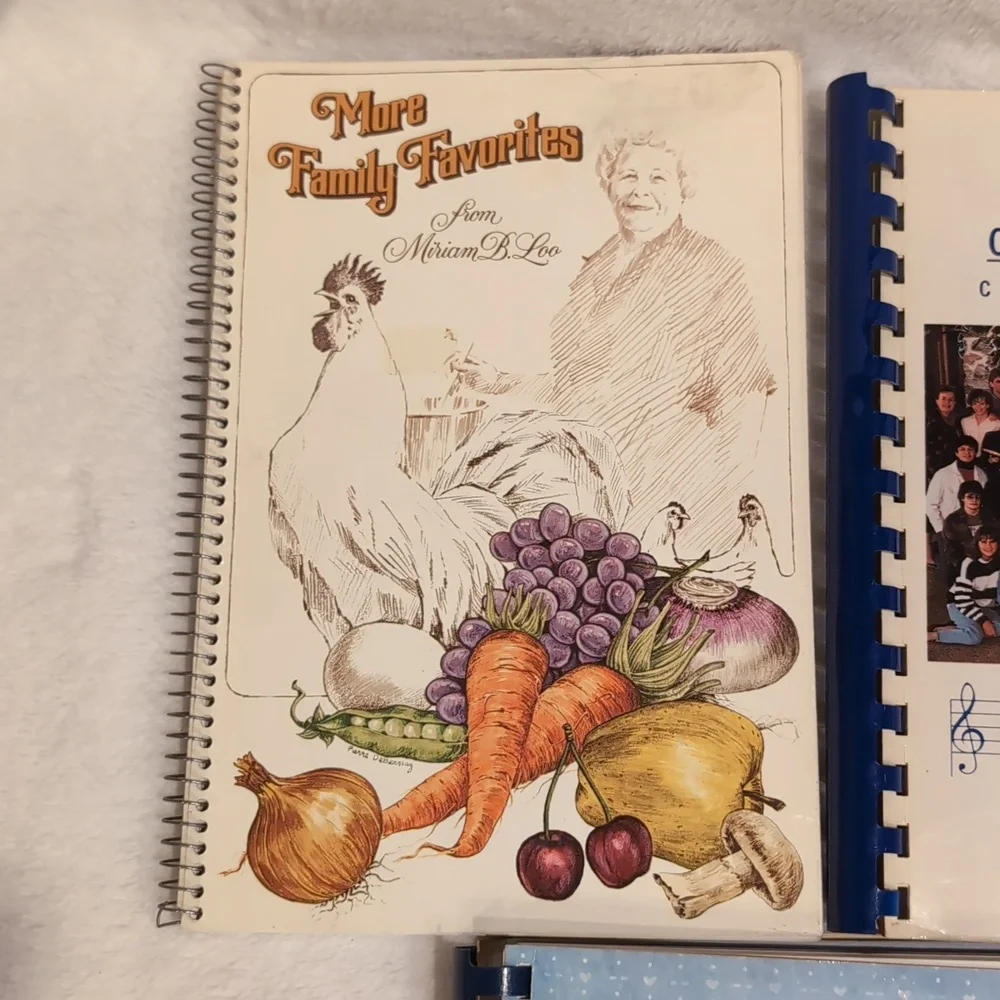 Assorted Spiral-Bound Cookbooks 1980-1990 retro used condition